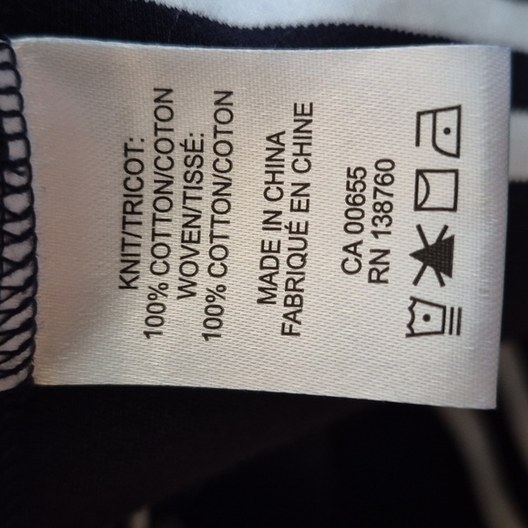 Reitmans, 100% Cotton, Collared V Neck, Long Sleeve, Navy and White  XS - Picture 7 of 7